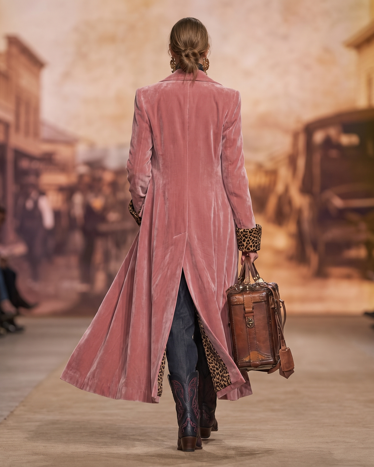 Juana | Manteau Long en Velours Doublé Léopard
