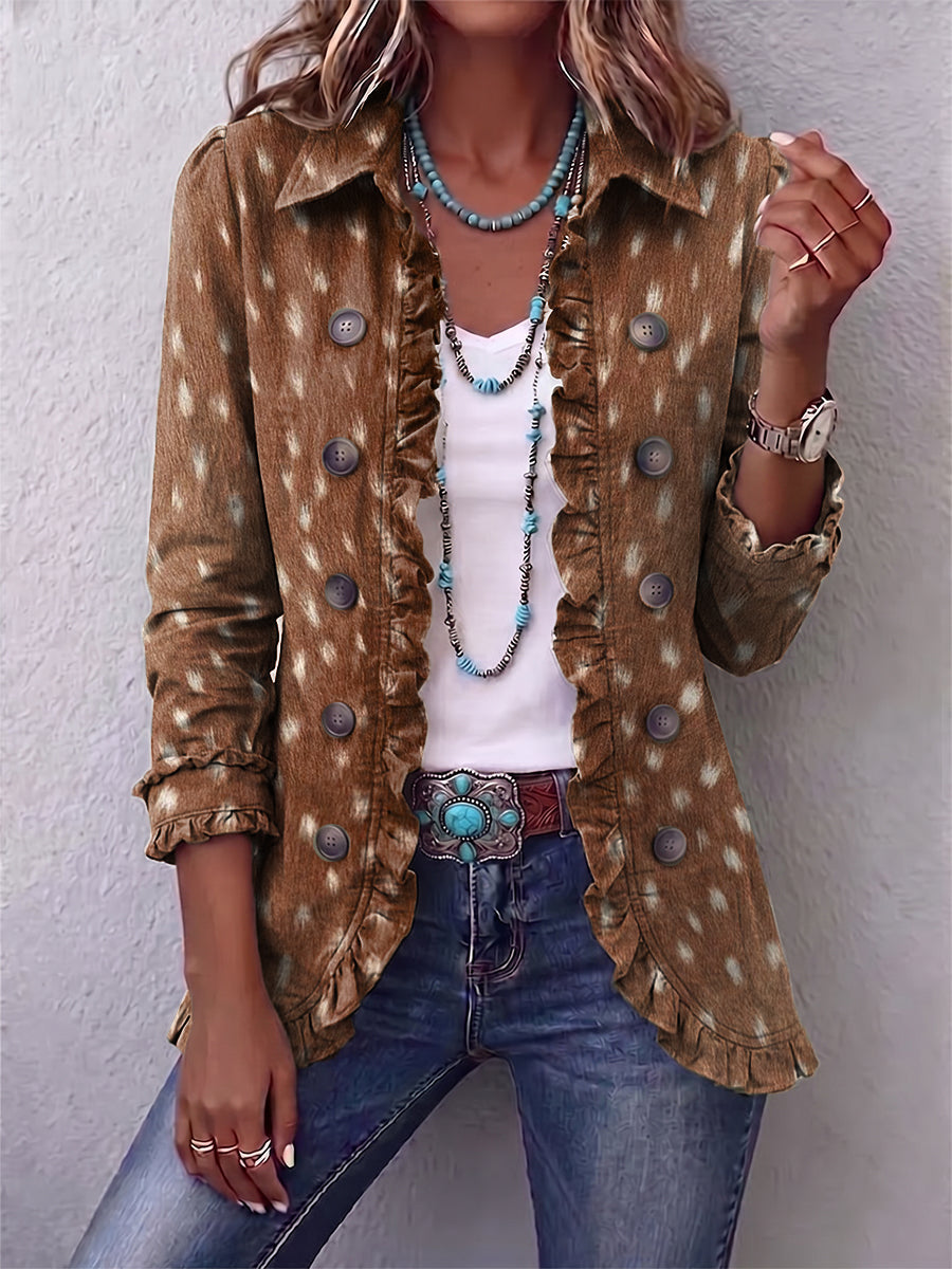 Gabriela | Veste Imprimé Animal à Volants