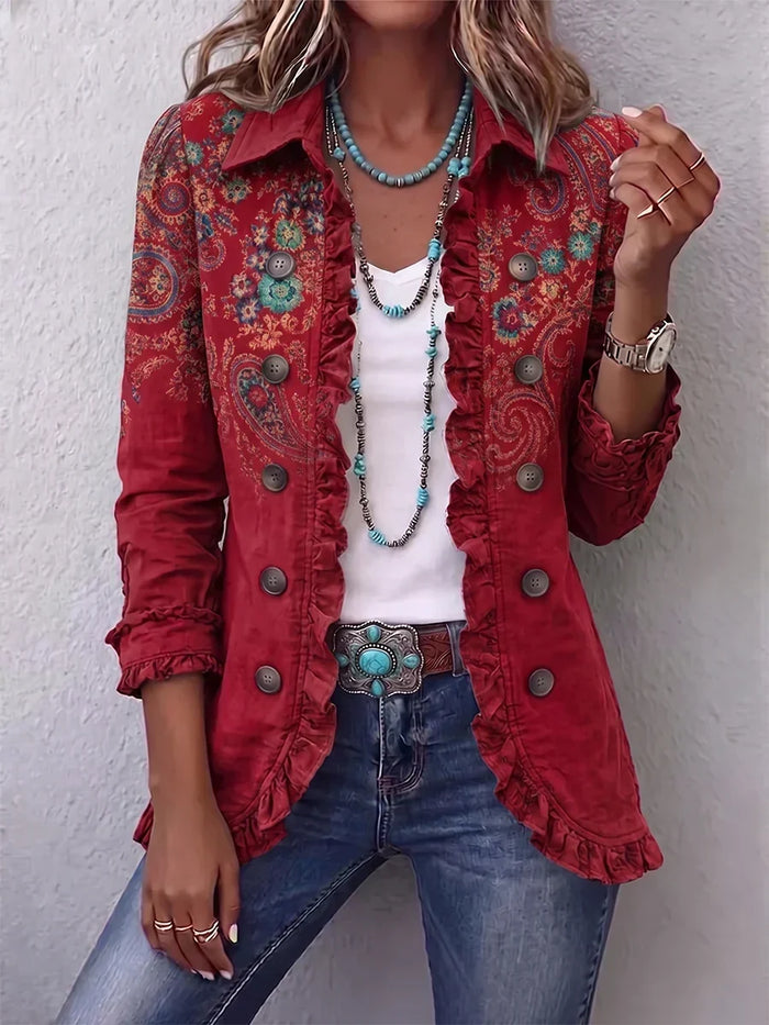 Agustina | Veste Cachemire à Volants