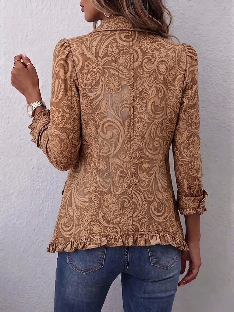 Lidia | Veste Florale Vintage à Volants
