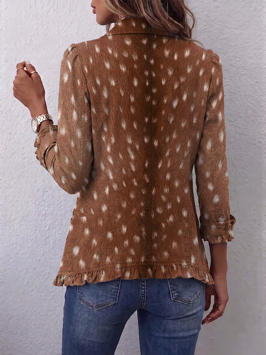 Gabriela | Veste Imprimé Animal à Volants