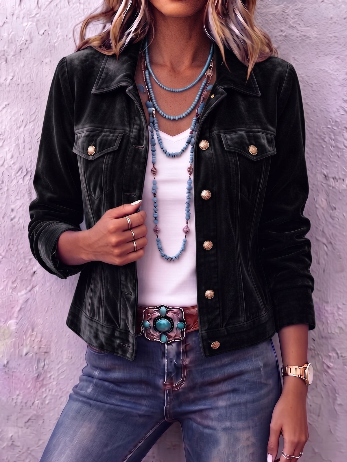 Ana | Veste en Velours Bohème d'Inspiration Vintage