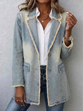 Hortensia | Blazer Vintage à Bords Effilochés