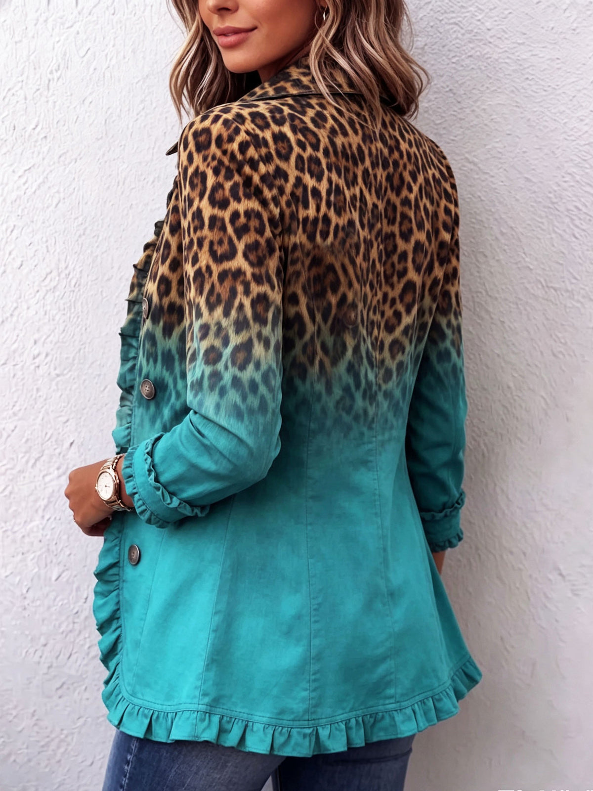 Isabel | Blazer Léopard Dégradé à Volants
