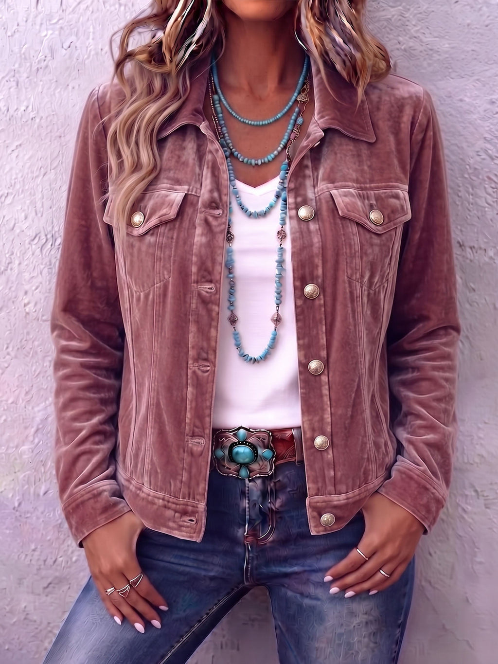 Ana | Veste en Velours Bohème d'Inspiration Vintage