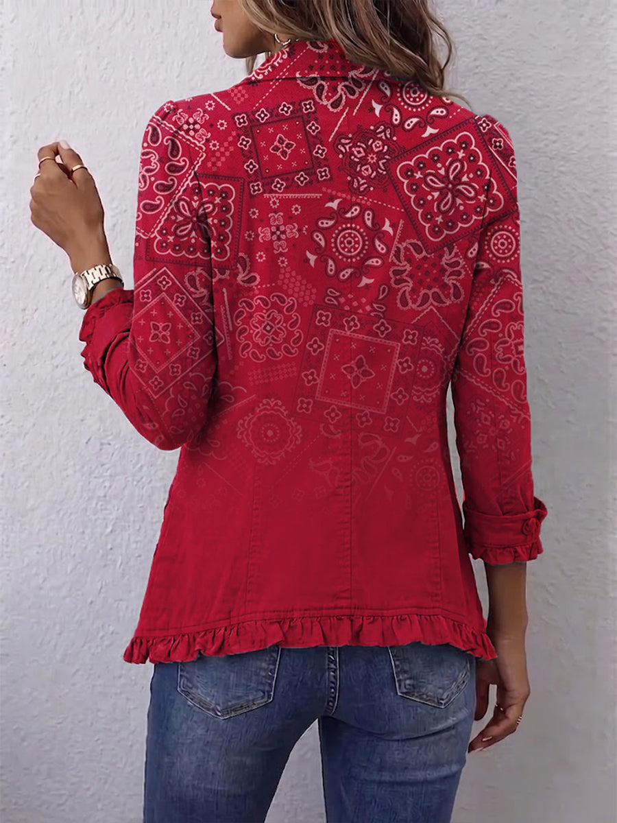 Lola | Veste Cachemire Dégradé à Volants