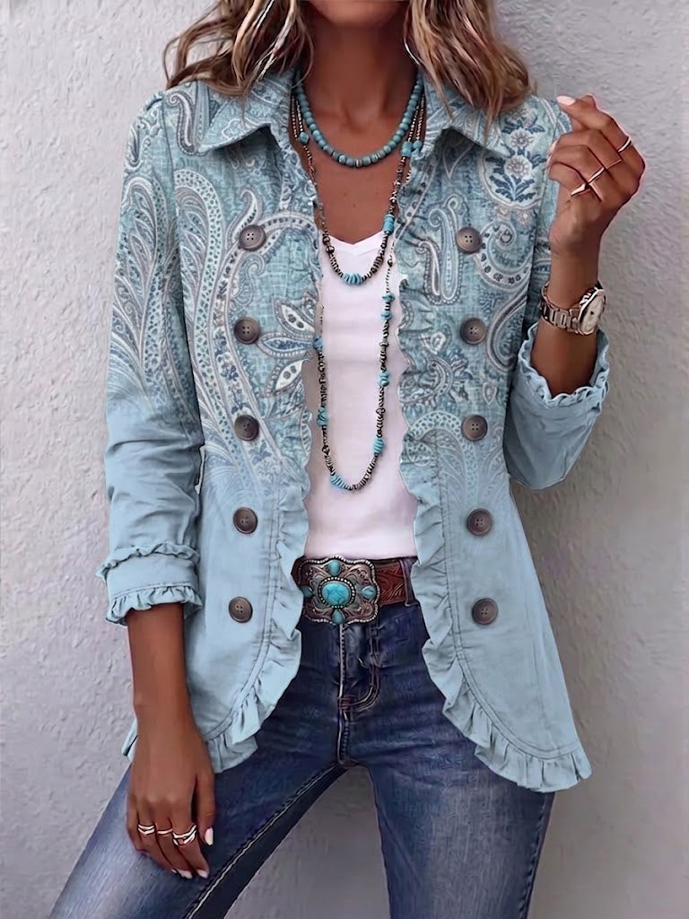 Amelia | Veste Cachemire Vintage à Volants