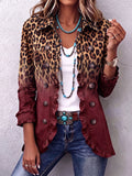 Lilia | Veste Blazer Léopard Bordeaux à Volants
